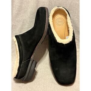 Ugg Shoreham 5380 Women’s 8 Leather Suede Shearling Mules Clogs Slip On Shoes
